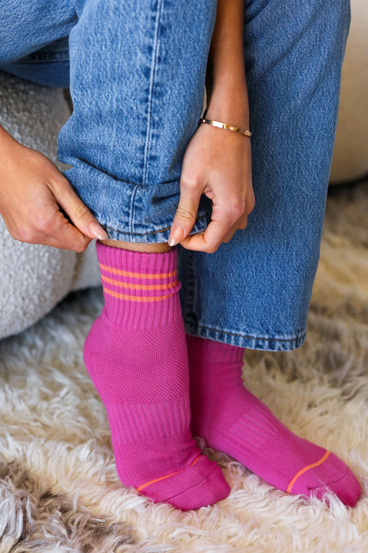 Fuchsia Sporty Ankle Socks